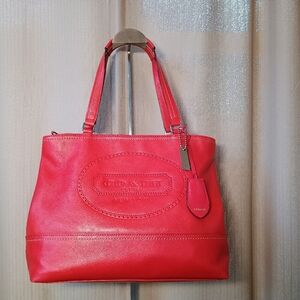 Coach Hamptons Weekend Leather Perforated Medium Tote